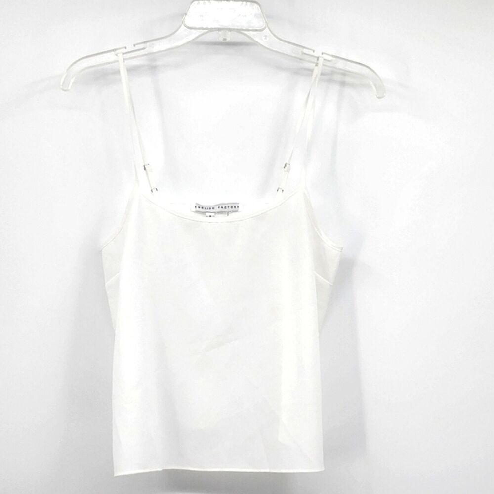 English Factory White Lightweight Semi Sheer Cami Top Blouse Size Small